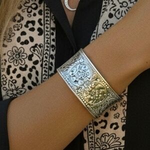 Sterling Silver Engraved Cuff Bracelet -
